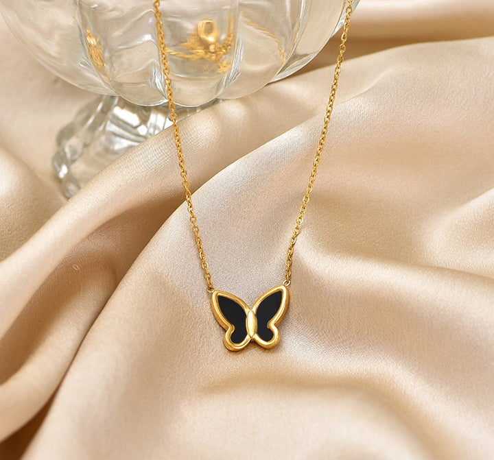 Black Butterfly Necklace