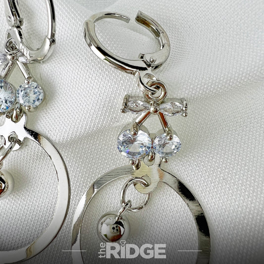 Silver Gleam Circle Drop Earrings