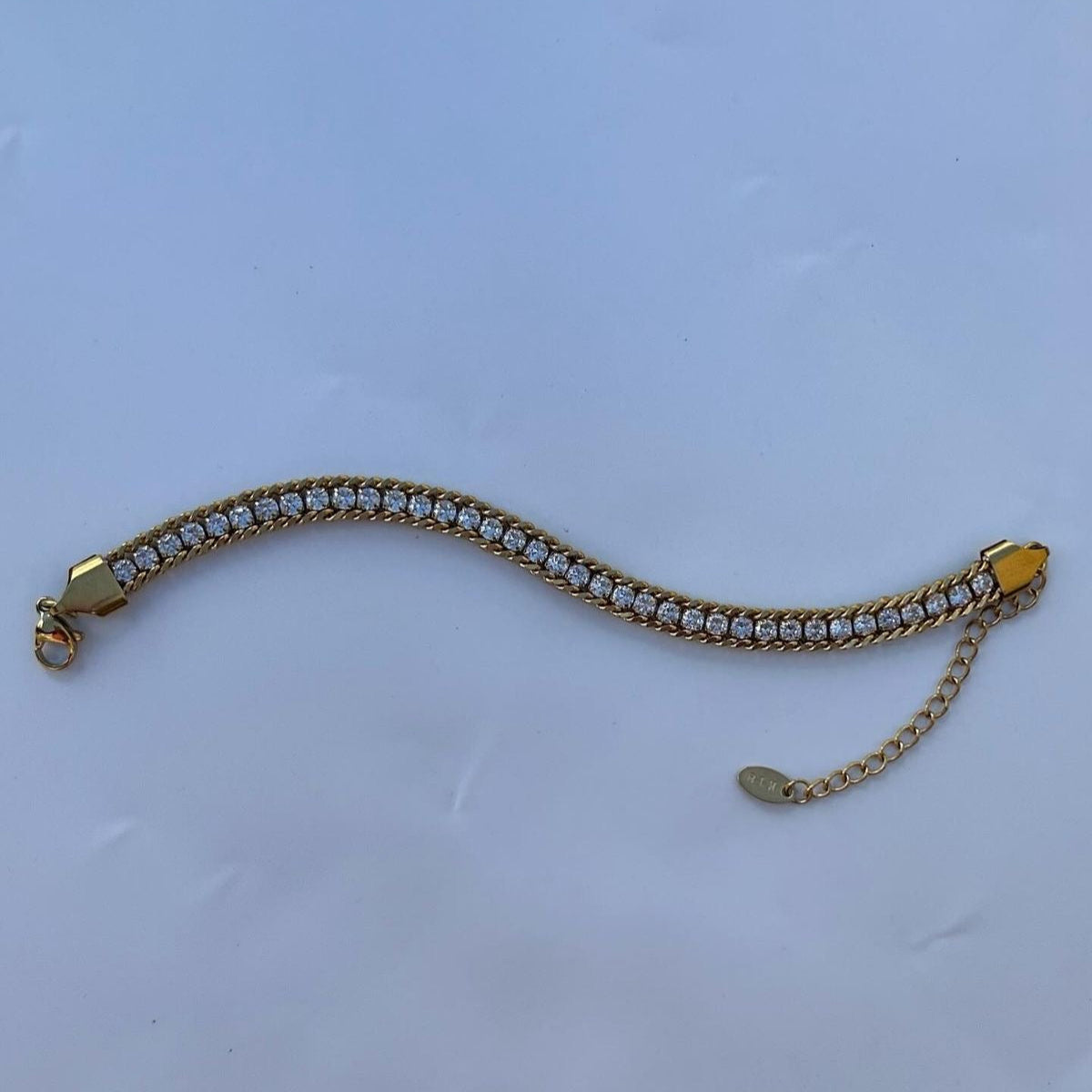 Gold-Plated Crystal Tennis Bracelet