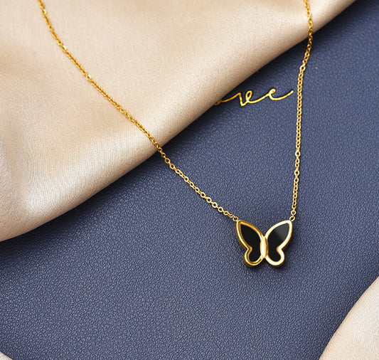 Black Butterfly Necklace