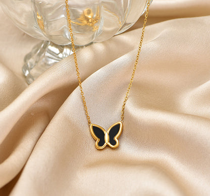 Black Butterfly Necklace