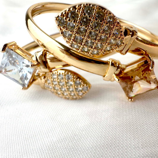 Set of 2 Gold Plated Adjustable Bangles