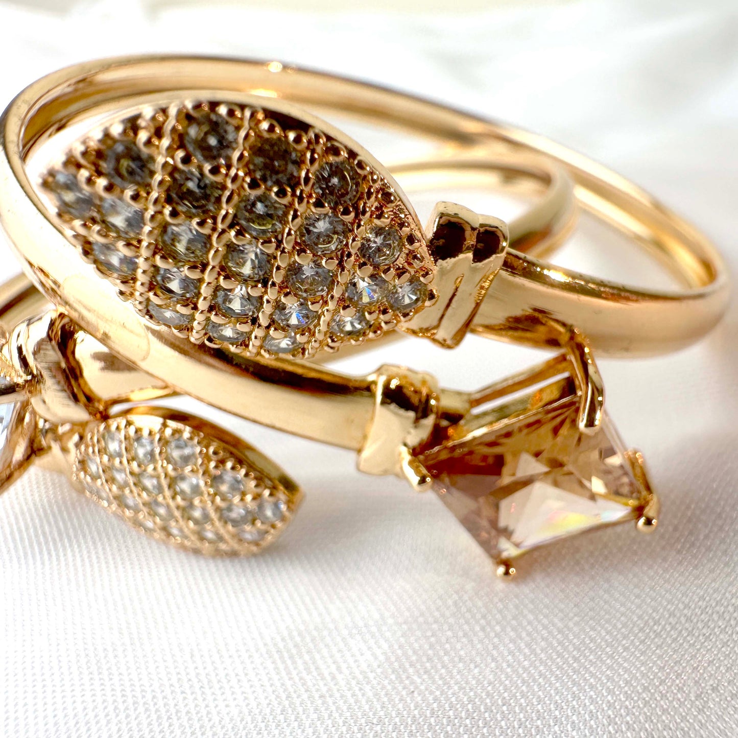 Set of 2 Gold Plated Adjustable Bangles