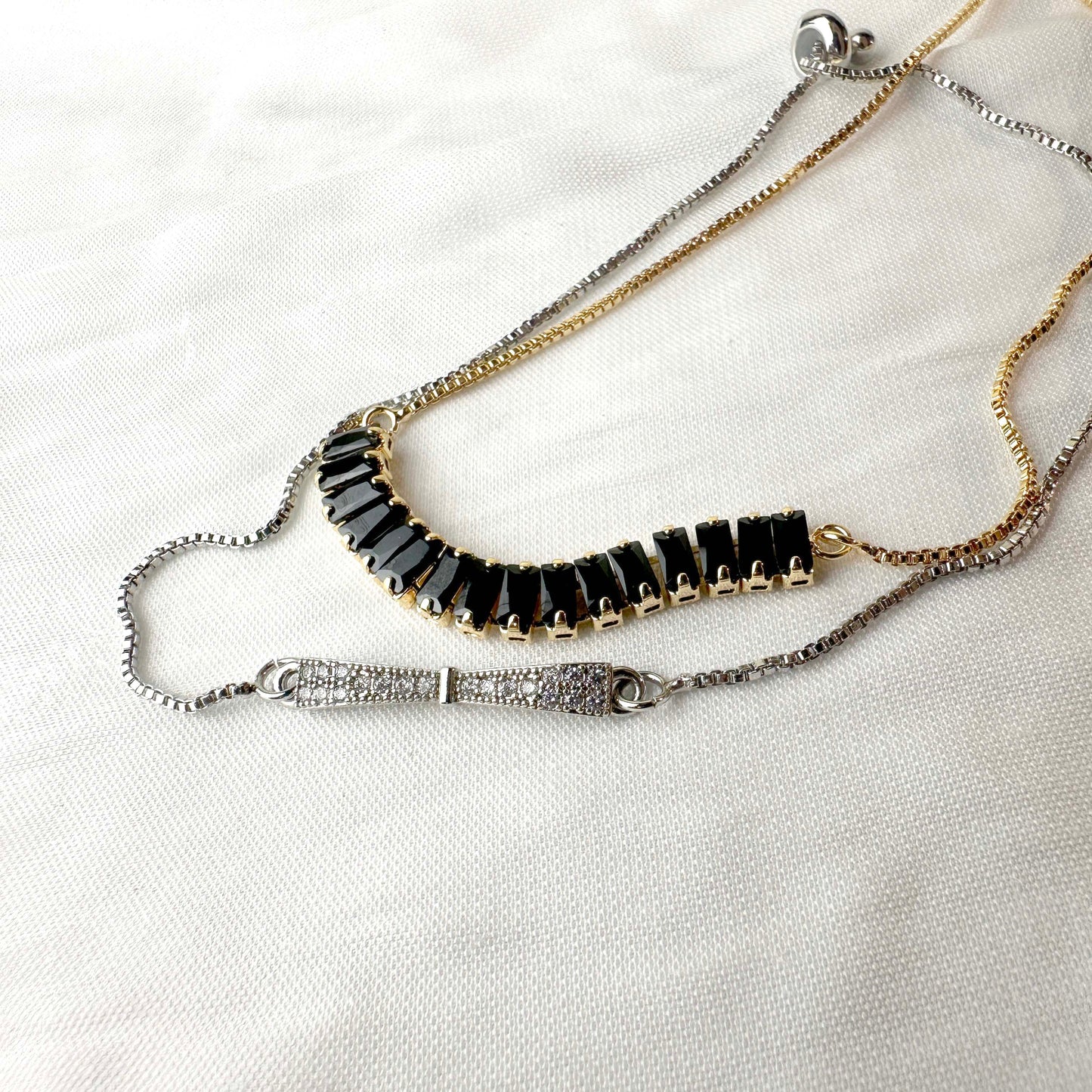 Set of 2 Black & Bow Braceletes