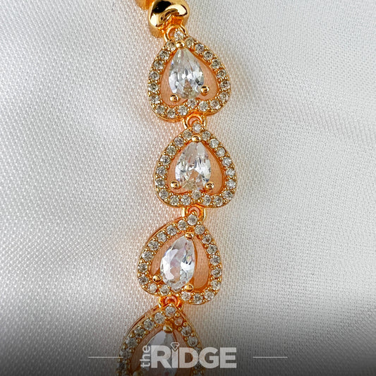 Crystal Cascade Heart Bracelet